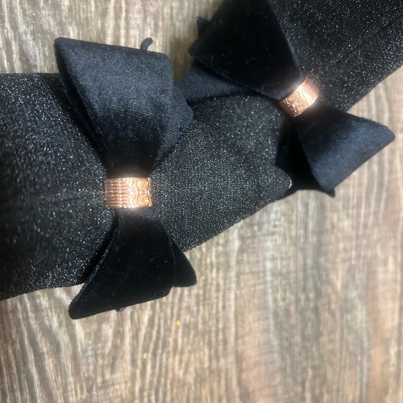 Ted Baker size 37 EUC/GUC “Bowtee” Lurex bow Black Ankle Boots with Kitten Heel - Picture 12 of 16